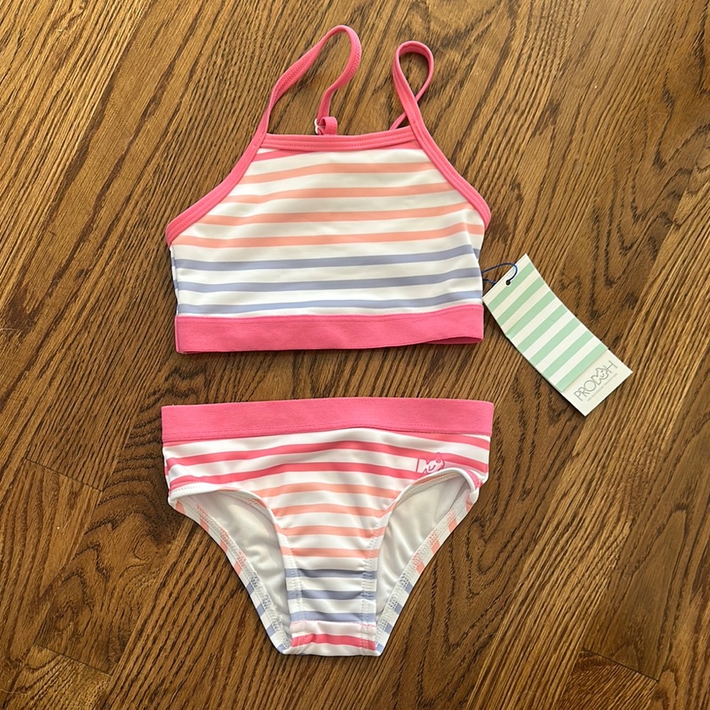 Prodoh Pink and Purple Striped Bikini